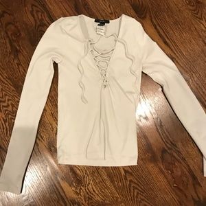 White long sleeve going out top
